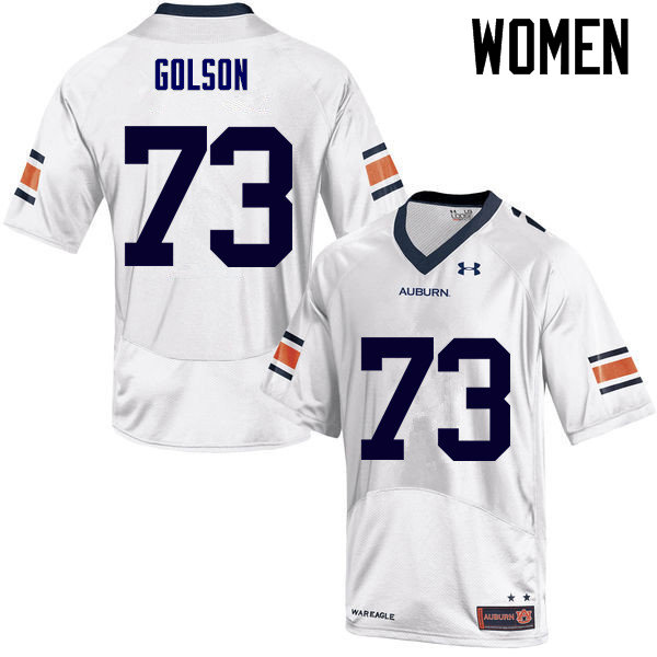 Women's Auburn Tigers #73 Austin Golson White College Stitched Football Jersey